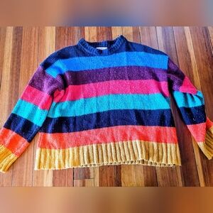 Vintage Urban Outfitters Striped Rainbow Knit Sweater Size Medium